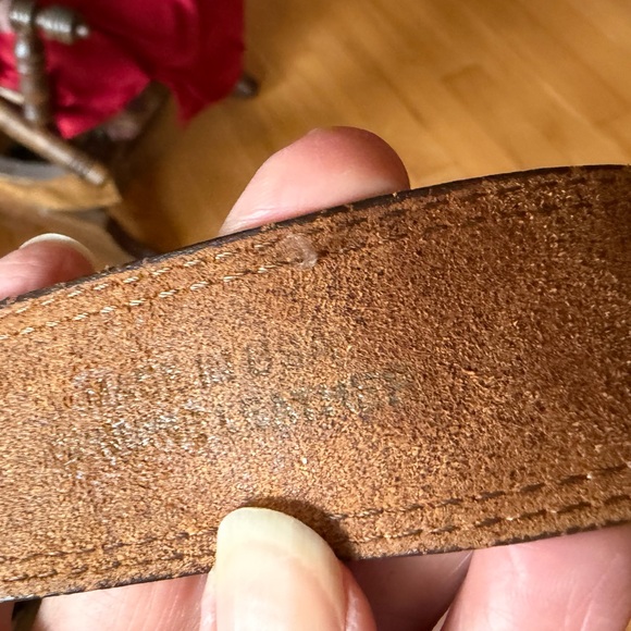 Silver Creek Brown Oiled Leather Belt Silver Buckle, Size 34 - Picture 6 of 8